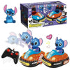 2 Bumper Cars With Stitch Figure - Remote Controlled